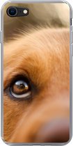 Geschikt voor iPhone SE 2020 hoesje - De twinkeling in het oog van de Golden Retriever - Siliconen Telefoonhoesje