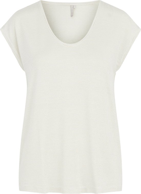 Pieces T-shirt Pcbillo Tee Lurex Stripes Noos 17078572 Bright White/gold Lurex Dames Maat - XL