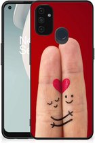 TPU Bumper Super als Valentijnscadeau OnePlus Nord N100 GSM Hoesje met Zwarte rand Liefde