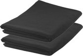 2x stuks Zwarte badhanddoeken microvezel 150 x 75 cm - ultra absorberend - super zacht - handdoeken