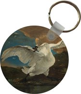 Sleutelhanger - De bedreigde zwaan - Schilderij van Jan Asselijn - Plastic - Rond - Uitdeelcadeautjes