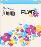 FLWR - Labels / Brother TZE-735 / wit / Geschikt voor Brother