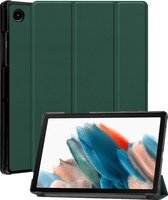 Hoesje Geschikt voor Samsung Galaxy Tab A8 Hoes Case Tablet Hoesje Tri-fold - Hoes Geschikt voor Samsung Tab A8 Hoesje Hard Cover Bookcase Hoes - Donkergroen
