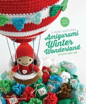Amigurumi Winter Wonderland boek met gehaakte kerstbal, kerstman en cadeautjes.