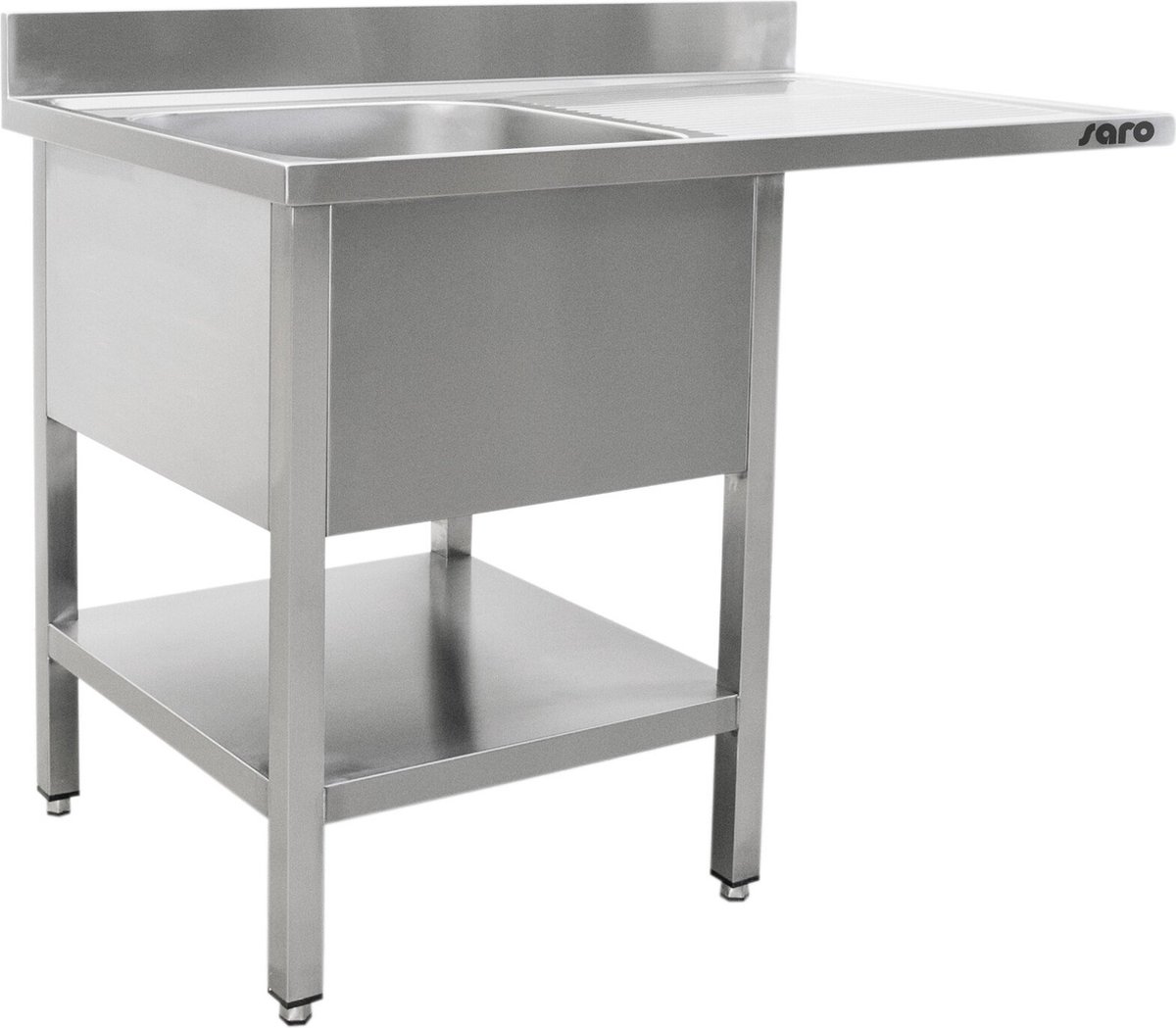 Saro Spoeltafel Met 2 Wasbakken - Links - 700 Mm Diepte - 1200 Mm 700-2600L - Horeca & Professioneel