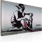 Schilderij - Union Jack Kid (Banksy).