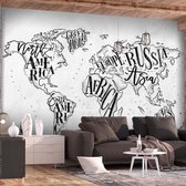 Fotobehang - Retro Continents (Grey).