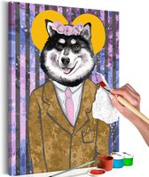 Doe-het-zelf op canvas schilderen - Dog in Suit.