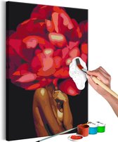 Doe-het-zelf op canvas schilderen - Floral Head.