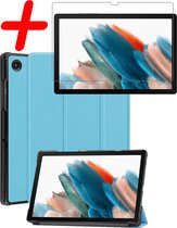 Samsung Galaxy Tab A8 Hoes Book Case Luxe Hoesje Met Screenprotector - Samsung Tab A8 Screen Protector - Samsung Tab A8 Hoesje Book Case Hoes - Licht Blauw