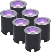 HOFTRONIC Lilly - Set van 6 Kantelbare Smart Grondspot Rond Ø120 - Overrijdbaar - IP67 waterdicht - 1-lichts - RGBWW 16,5 miljoen kleuren - WiFi & Bluetooth - Opritverlichting - Terrasverlichting - Grondverlichting - Bedienbaar via stem