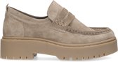 Sacha - Dames - Chunky beige suède loafers - Maat 37