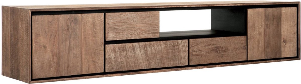 24Designs Metropole Hangend TV-Meubel Groot - B195 X H40 Cm - Teakhout
