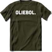 Oliebol - Snack T-Shirt | Grappig Verjaardag Kleding Cadeau | Eten En Snoep Shirt | Dames - Heren - Unisex Tshirt | - Leger Groen - S