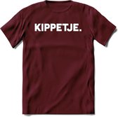 Kippetje - Snack T-Shirt | Grappig Verjaardag Kleding Cadeau | Eten En Snoep Shirt | Dames - Heren - Unisex Tshirt | - Burgundy - M