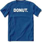 Donut - Snack T-Shirt | Grappig Verjaardag Kleding Cadeau | Eten En Snoep Shirt | Dames - Heren - Unisex Tshirt | - Donker Blauw - S