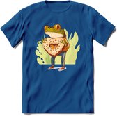 Valentijn kikker T-Shirt Grappig | Dieren Valentijnsdag Kleding Kado Heren / Dames | Animal Skateboard Cadeau shirt - Donker Blauw - XL