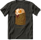 Zwevend skelet T-Shirt Grappig | Dieren halloween Kleding Kado Heren / Dames | Animal Skateboard Cadeau shirt - Donker Grijs - M