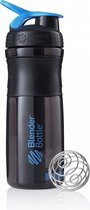 BlenderBottle™ SPORTMIXER Big Zwart/Cyaan met oog - Eiwitshaker / Bidon / Shakebeker  - 820 ml