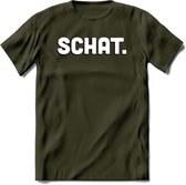 Schat - Valentijn T-Shirt | Grappig Valentijnsdag Cadeautje voor Hem en Haar | Dames - Heren - Unisex | Kleding Cadeau | - Leger Groen - M