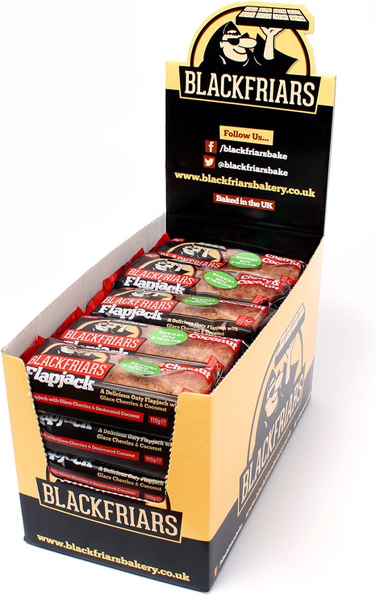 Goedkoopste Blackfriars Flapjacks (25x110g) Cherry & Coconut - Repen - Energie repen