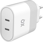 Xqisit oplader adapter duolader 2 USB-C PD - Wit