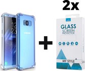 Crystal Backcase Transparant Shockproof Hoesje Samsung Galaxy S8 - 2x Gratis Screen Protector - Telefoonhoesje - Smartphonehoesje