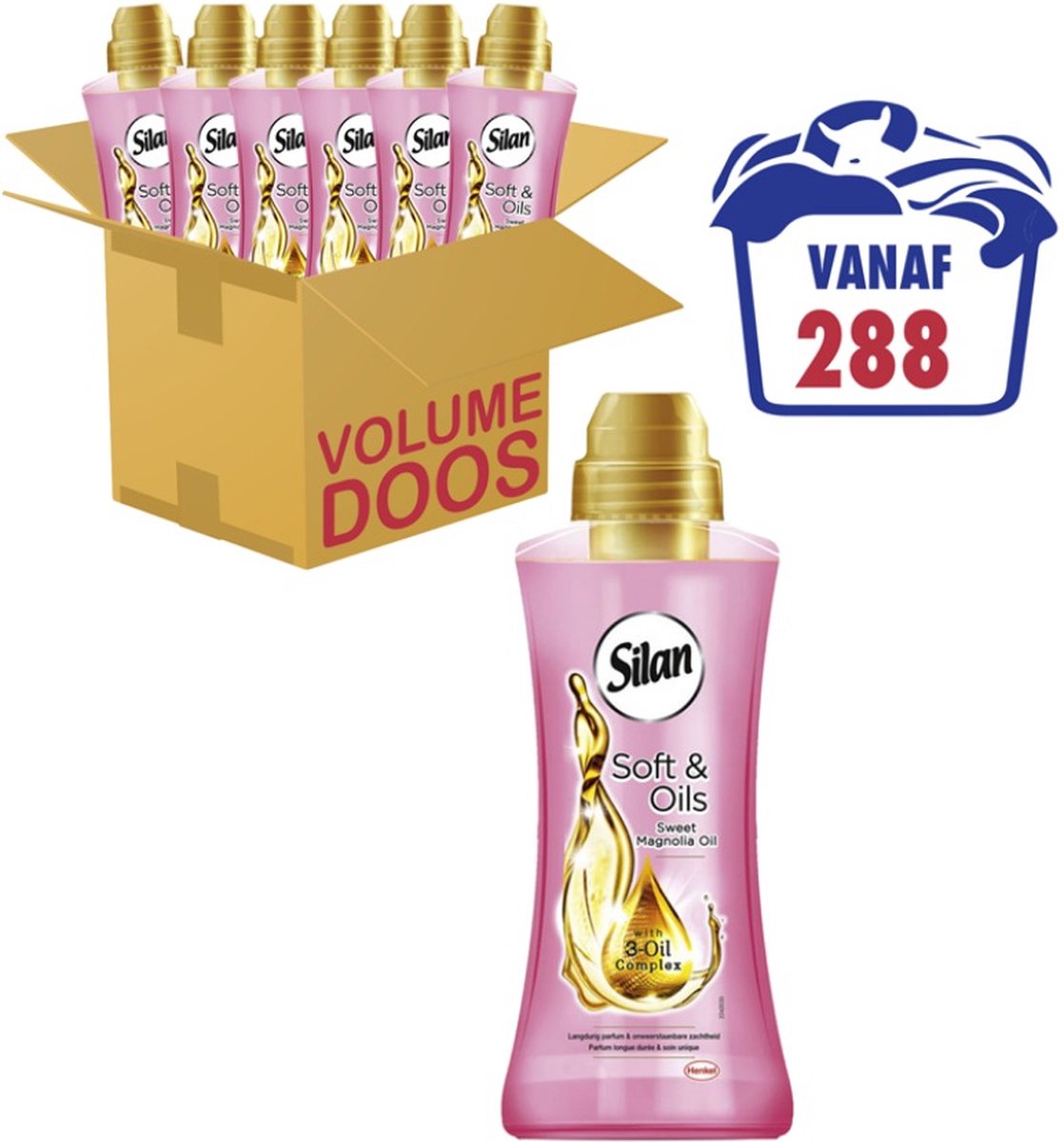 6x Silan Wasverzachter - 48sc1,2L - soft & oils sweet magnolia oil