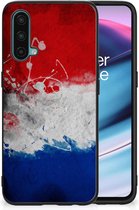 Mobiel TPU Hard Case OnePlus Nord CE 5G Telefoon Hoesje met Zwarte rand Nederlandse Vlag