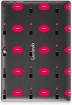 Tablethoesje Lenovo Tab 10 | Tab 2 A10-30 Backcover Personaliseren Lipstick Kiss met doorzichte zijkanten