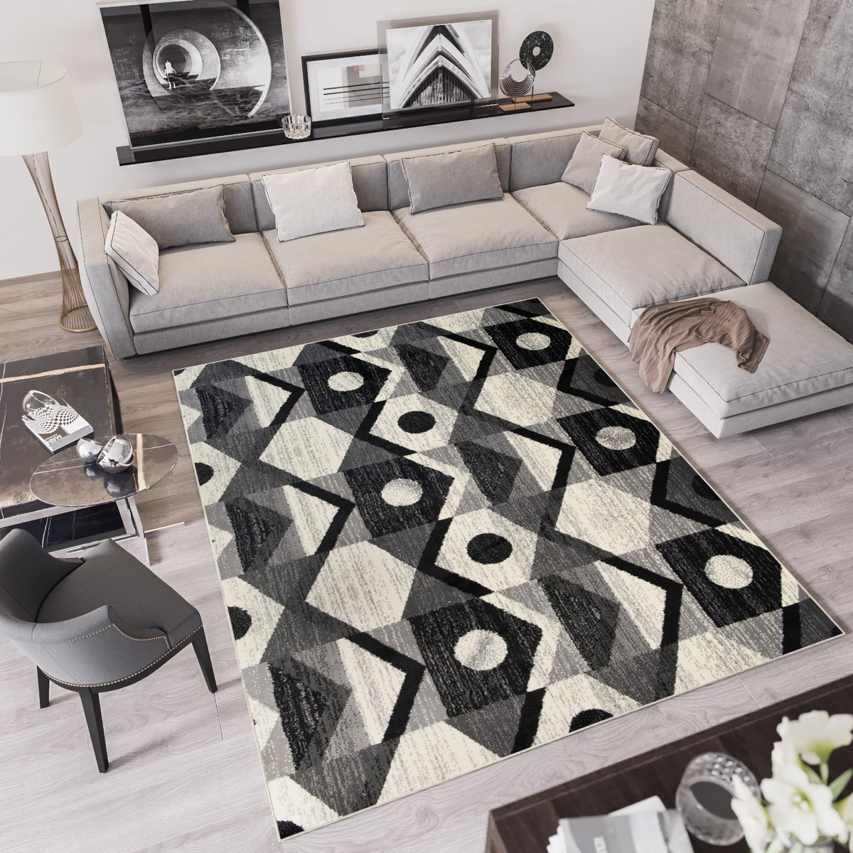 Tapiso Qmega Vloerkleed Abstract Modern Woonkamer Tapijt Maat- 250x300