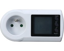 Profile Energiemeter Stopcontact - Verbruiksmeter - LCD Display - Wit - penaarde