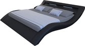 Gestoffeerd bed 140x200 cm LED zwart leder look