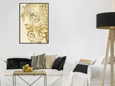 Geprint doek  NALA- 50 x 70 cm - Spanraam van grenen en lijst van zwarte hars