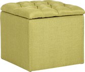 Multifunctionele Poef - Hocker Stof Lisalmi met opbergruimte, Crème