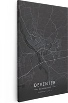 Artaza - Peinture sur Canevas - Dévente carte ville en noir - 20x30 - Petit - Photo sur Toile - Impression sur Toile