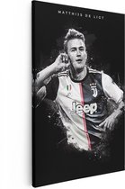 Artaza Canvas Schilderij Voetbalspeler Matthijs de Ligt bij Juventus - 40x60 - Poster Foto op Canvas - Canvas Print
