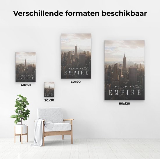 Artaza - Peinture sur Canevas - Construire un empire - Quote de motivation - New York - 80x120 - Petit - Photo sur Toile - Impression sur Toile