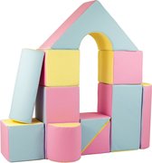 Schuimblokken speelgoed - 11 delig - 120x90x30 cm - pastel