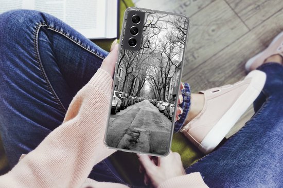 Coque Samsung Galaxy S21 FE - Voitures garées à New York - noir et blanc - Coque de téléphone en Siliconen