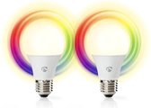 Nedis SmartLife Multicolour Lamp - Wi-Fi - E27 - 806 lm - 9 W - RGB / Warm tot Koel Wit - 2700 - 6500 K - Android / IOS - Peer - 2 Stuks
