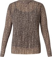 YESTA Bess Jersey Shirt - Taupe/Black - maat 5(58/60)