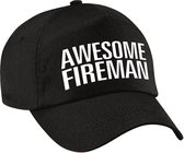 Awesome fireman pet / cap zwart voor heren - baseball cap - cadeau petten / caps