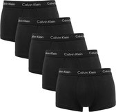 Calvin Klein Low Rise Trunks (5-pack) - lage korte boxers - zwart met zwarte tailleband -  Maat: S