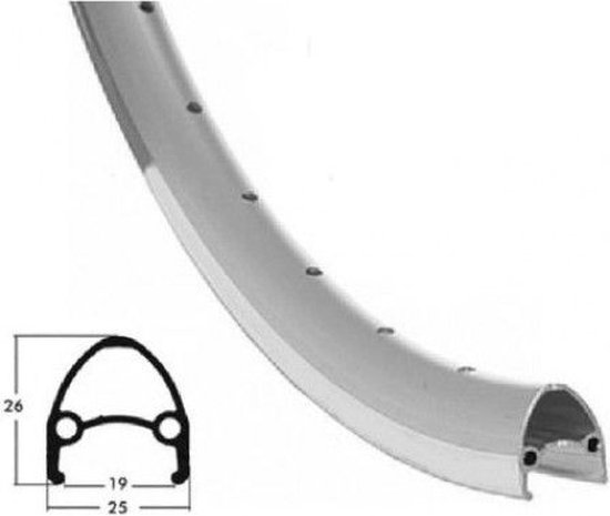 Velg / 584X25C / 32GTS / Dubbelwandig / Ongebust / Rigida - Ryde / Andra 40 / Zwart / Remvlak