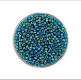 9660-614 Jap. Miyukirocailles - 2,2mm - transp.mat blue zircon rainbow - 12 gram