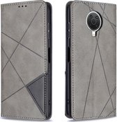 Nokia G10 Hoesje - Mobigear - Rhombus Slim Serie - Kunstlederen Bookcase - Grijs - Hoesje Geschikt Voor Nokia G10