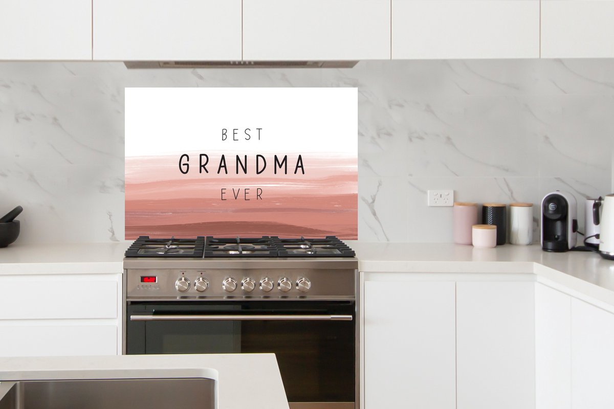 KitchenYeah Spatscherm 100x65 cm - Best Grandma Ever aluminium thumbnail 3