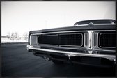 JUNIQE - Poster in kunststof lijst Dodge Charger -20x30 /Wit & Zwart