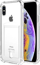 Crystal Backcase Shockproof Met Pasjeshouder Hoesje iPhone XS Transparant - Telefoonhoesje - Smartphonehoesje - Zonder Screen Protector